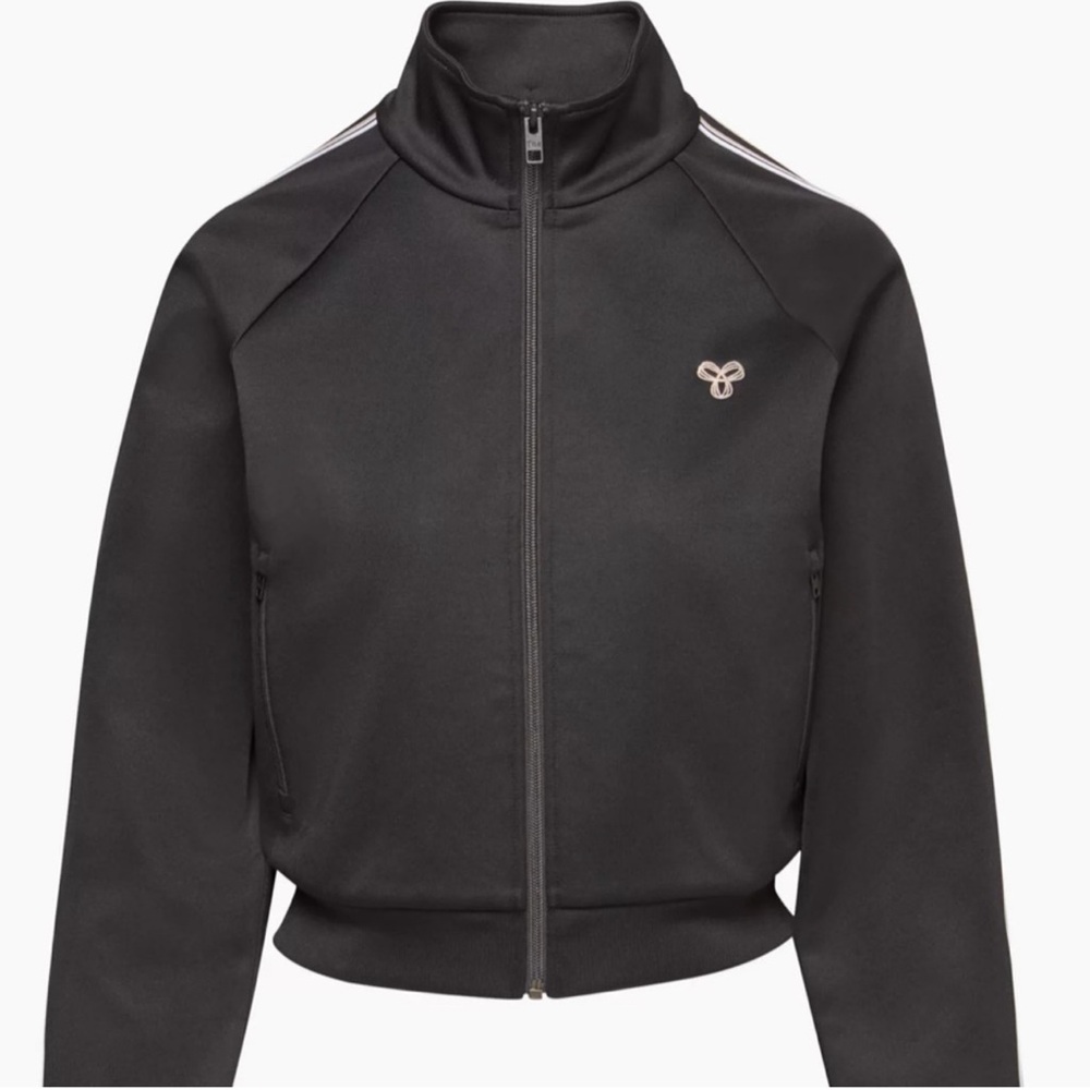 Aritzia Black Zip-Up Jacket with Logo